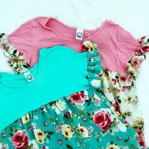 SET OF 2- Floral Blouses